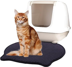 Flamingo Vorleger für Katzentoiletten Matz Schwarz 50x40cm – Bild 1 von 6