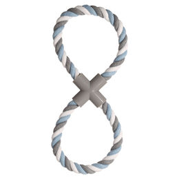 Flamingo Zerrspielzeug Hundespielzeug Jim 8-förmig Zerrseil blau - 37 cm – Bild 1 von 3