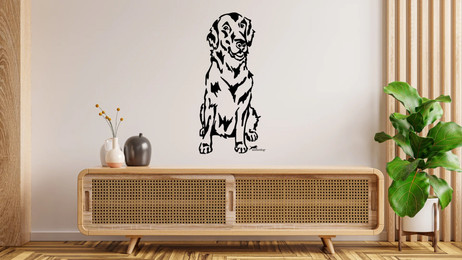 Produktbild von Flatcoated Retriever Wandtattoo Wandbild Wandsticker Wandaufkleber Wanddekoration