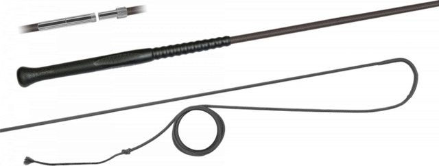 Produktbild von FLECK Longierpeitsche ERGO-Griff mit Schraubverschluss, 180 cm - schwarz