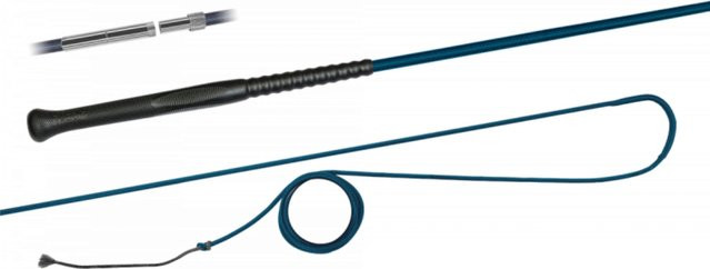 Produktbild von FLECK Longierpeitsche ERGO-Griff mit Schraubverschluss 200 cm - blau