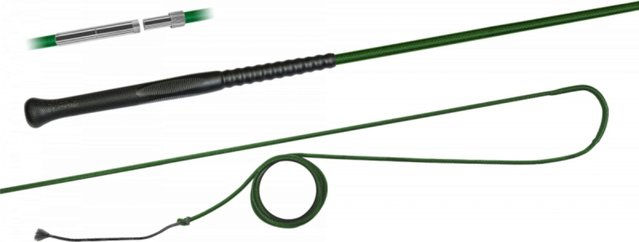 Produktbild von FLECK Longierpeitsche ERGO-Griff mit Schraubverschluss 200 cm - grün