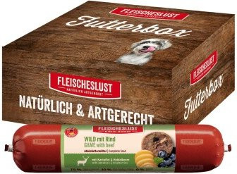 Produktbild von Fleischeslust Nassfutter Hund Adult Futterbox 6x 800 g Wild, Rind, Kartoffel & Heidelbeere 6x800 g