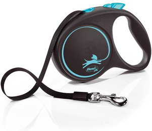 Produktbild von FLEXI Automatik-Leine Schwarz Blau L-Gurt 5 m - 5 m