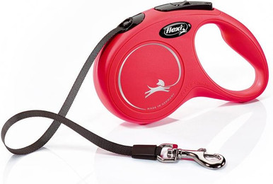Produktbild von flexi Classic S Gurt Roll-Leine 5 m rot für Hunde bis 15 kg - 5 m