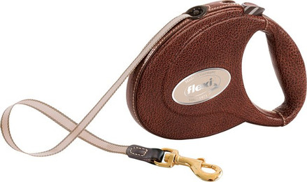 Produktbild von flexi Leather Gurtleine dunkelbraun, 5 m - 5 m