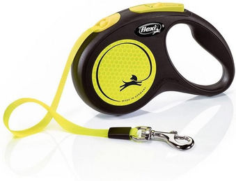 Produktbild von Flexi New Neon Kleine einziehbare Hundeleine 5m gelb - 5 m