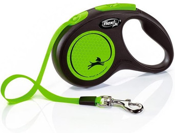 Produktbild von flexi New Neon S Gurt-Rollleine 5 m Grün - 5 m
