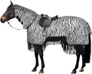Produktbild von Fliegendecke für Pferde mit Fransen Horze Defender