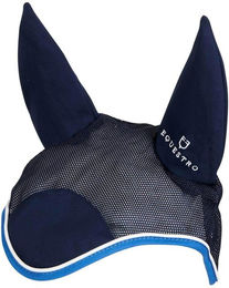 Produktbild von Fliegenhaube für Pferd mit weißem Zierband Equestro