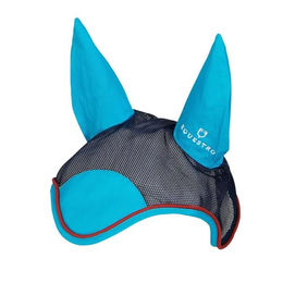 Fliegenhaube für Pferde mit rotem Besatz Equestro – Bild 1 von 3