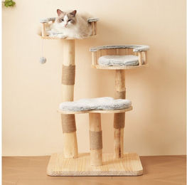 Flieks Kratzbaum PURELOVE, Katzenbaum 60x48x98cm mit 3-stufigem Sprungbrett & abnehmbaren Kissen – Bild 1 von 5