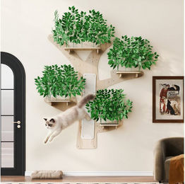 Flieks Kratzbaum, Wand-Kratzbaum in Baumform Katzenkletterbaum aus Kiefernholz 155×210cm – Bild 1 von 5