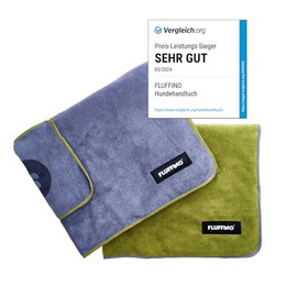 Produktbild von FLUFFINO® 2er Set Hundehandtuch Größe M/L 120x70 cm Mikrofaser
