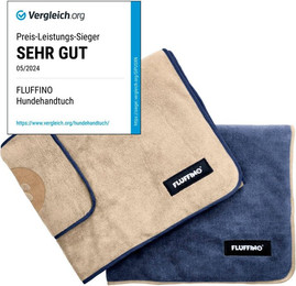 Produktbild von FLUFFINO® Hundehandtuch Mikrofaser 2er-Pack 120x70cm Beige