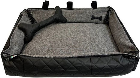 Produktbild von FORTISLINE Hundebett Oksana Fashion Größe L 100x70x20cm Grau/Schwarz gesteppt