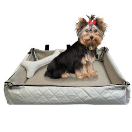 Produktbild von FORTISLINE Hundebett Oksana Fashion Größe M 80x60x20cm Beige/Weiß gesteppt