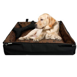 Produktbild von FORTISLINE Hundebett Oksana Größe L 100x70x20cm Pfoten Braun/Schwarz