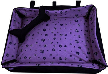 Produktbild von FORTISLINE Hundebett Oksana Größe M 80x60cm Pfoten Lila/Schwarz