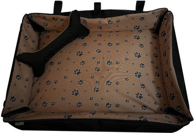 Produktbild von FORTISLINE Hundebett Oksana Größe M 80x60x20cm Pfoten Braun/Schwarz