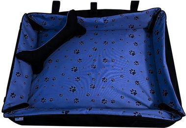 Produktbild von FORTISLINE Hundebett Oksana Größe XL 120x90x20cm Pfoten Dunkelblau/Schwarz