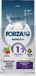 Produktbild von Forza 10 Mono Diet Medium & Large Sensitive Skin mit Fisch - 2 x 10 kg
