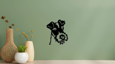 Produktbild von Foxterrier Drahthaar Kopf Wandtattoo Wandbild Wandsticker Wandaufkleber Wanddekoration