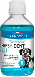 Produktbild von FRANCODEX Fresh Dent 2 in 1 Maulwasser für Hunde und Katzen - 250 ml