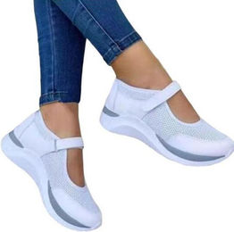 Produktbild von Freizeitschuhe Damen 2023 Frühjahr und Sommer Neue Keilsneaker Mesh-Verschlussband-Sneakers 43 weiß