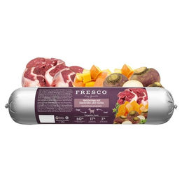 Produktbild von FRESCO BarfWurst Weideziege mit Steckrübe und Kürbis 400 g