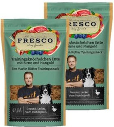 Produktbild von FRESCO M. Rütter Trainingsknöchelchen Ente mit Birne und Mangold - 2 x 150 g