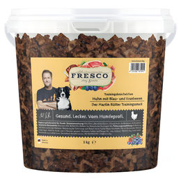 FRESCO Martin Rütter Trainingsknöchelchen Huhn mit Blaubeeren und Kranbeeren 1 kg Eimer – Bild 1 von 5
