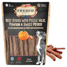 Produktbild von FRESCO Ochsenziemerkaustangen mit Kürbis und Süßkartoffeln, Inhalt: 10 Stück