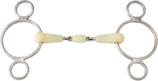 Produktbild von Fressengebiss mit 3 doppelten Bruchringen für Pferde Happy Mouth