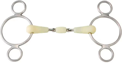 Produktbild von Fressengebiss mit 3 doppelten Bruchringen für Pferde Happy Mouth