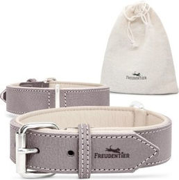 Produktbild von Freudentier gefüttertes Halsband aus Leder braun/ grau 61,5 cm, 3,5 cm