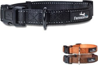 Freudentier Hundehalsband, leicht & komfortabel, Clyde Kollektion schwarz XS – Bild 1 von 6
