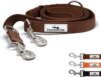 Produktbild von FREUDENTIER Hundeleine 2m verstellbar gepolstert Braun 20mm - 2 m