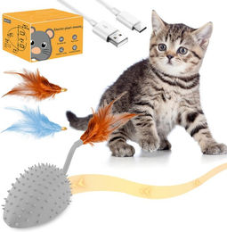 Produktbild von Friend 2024 Katze, elektrisch, interaktiv, USB, Vermeidung unregelmäßiger Hindernisse, natürliche Maus, LED-Licht, leicht zu bedienen, bei Bewegungsmangel zur Linderung graue