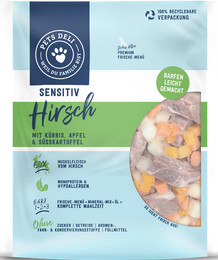 Produktbild von Frische-Menü Hirsch mit Kürbis und Süßkartoffel für Hunde - 400 g