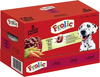 Produktbild von Frolic Hundefutter mit Rind und Karotten - 5 x 1,5 kg
