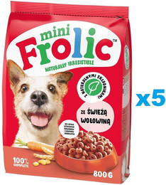 Produktbild von FROLIC Mini Naturally Irresistible halbfeuchtes Hundefutter mit frischem Rindfleisch - 5 x 800 g