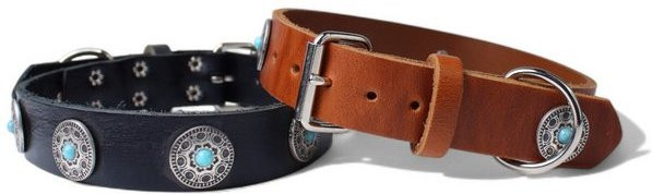 Produktbild von FRONHOFER Hunde-Halsband Echtleder Boho 3 cm Türkis