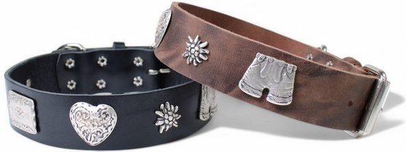 Produktbild von FRONHOFER Hunde-Halsband Ökoleder mit Almmotiven
