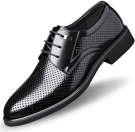 Produktbild von Frühling Große Größe Low-Top Herrenschuhe Herren Innen Erhöhte Formale Business Hohl Lederschuhe Herren Leder Hochzeitsschuhe Bräutigam Schuhe 38