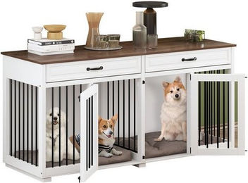 Produktbild von FUFU&GAGA Hundekäfig für Zuhause Innenbereich 164x80x60 cm mit 2 Türen