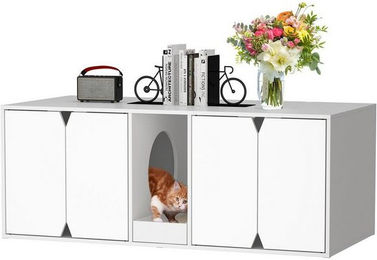 Produktbild von FUFU&GAGA Katzentoilette Katzenschrank Weiß MDF 43x52x110 cm