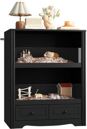 Produktbild von FUFU&GAGA Kleintierkäfig Reptilienbox schwarz mit 2 Schubladen