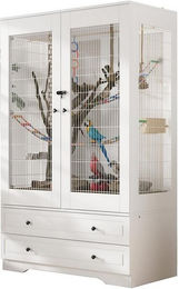 Produktbild von FUFU&GAGA Vogelhaus Vogelvoliere aus MDF Weiß