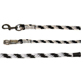 Produktbild von Führstrick Mustang mit Panikhaken schwarz/silber/weiß - 2 m